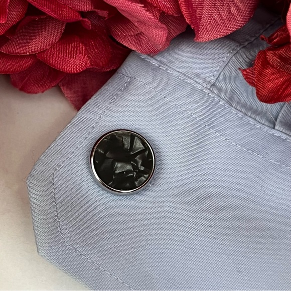 Black Mother of Pearl Cufflinks Tuxedo Studs Formal 8 Pcs Set - Picture 14 of 16